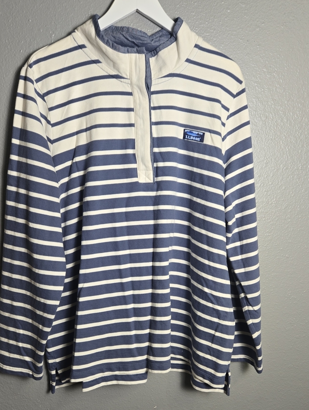 L.L Bean Striped Henley Sweater Size 2X